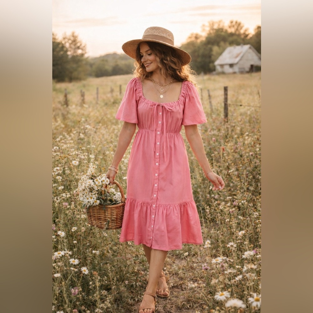 Blogger Favorite ✨🫶🏼  J. Crew Cotton Voile Button Front Midi Dress Size Medium